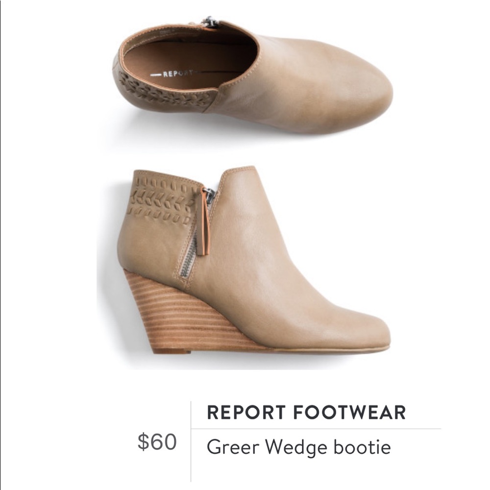 Beige wedge bootie NWT